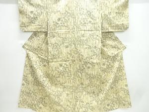 楓に梅模様手織り紬単衣着物